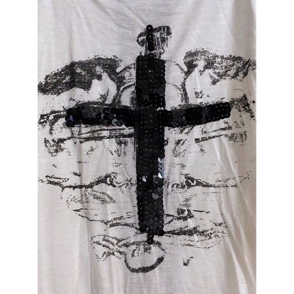 Sequined and Beaded Cross Halter Top - Picture 3 of 5